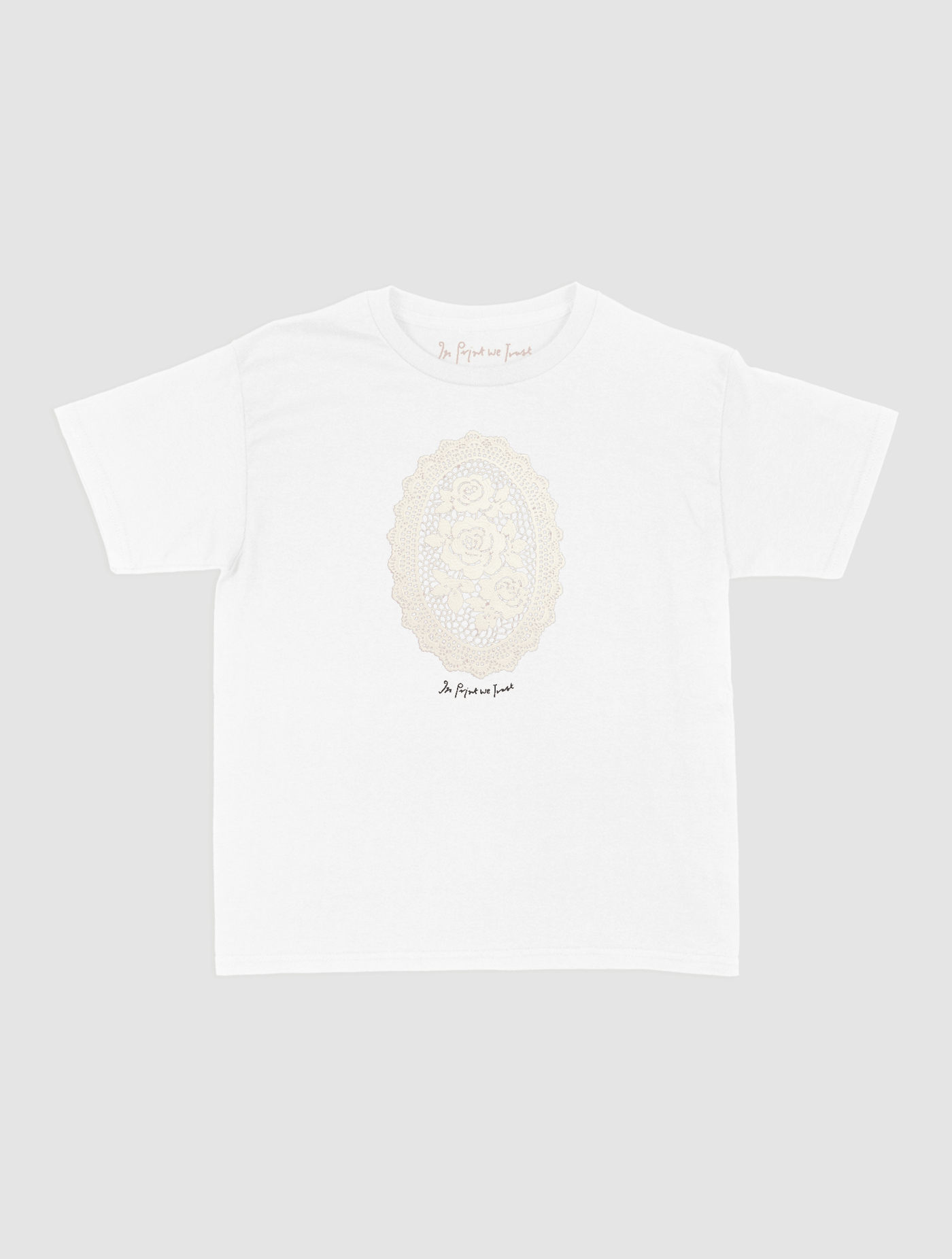 floral crochet baby tee - In Print We Trust