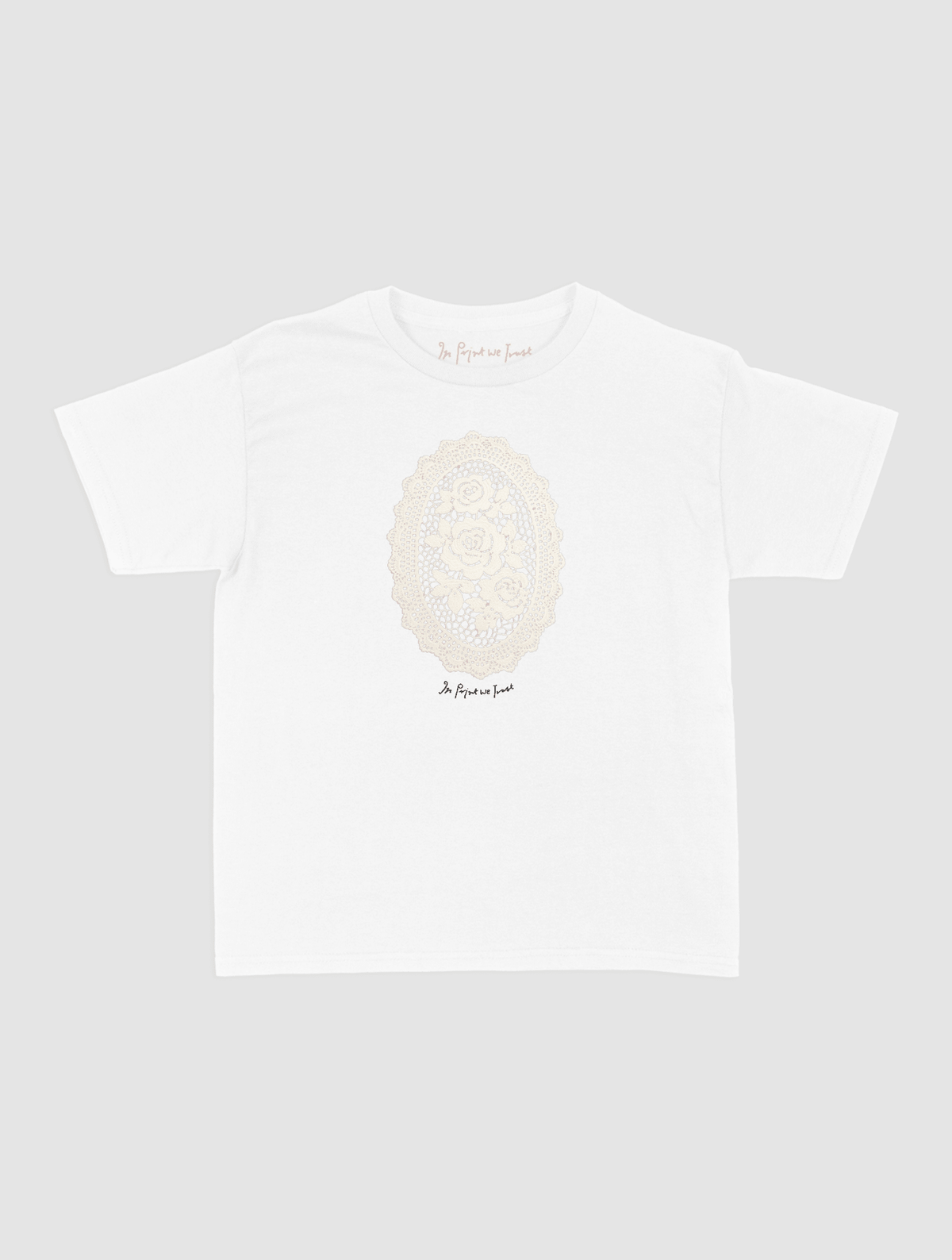 floral crochet baby tee - In Print We Trust