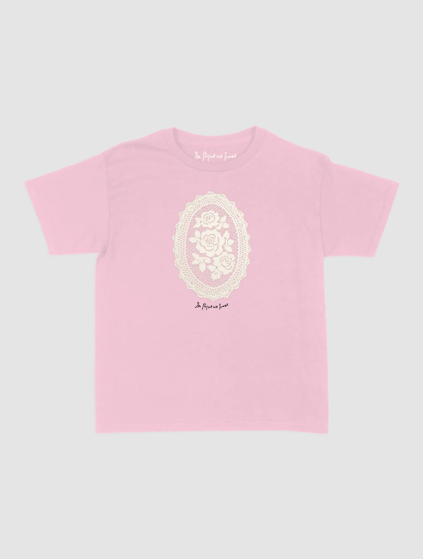floral crochet baby tee - In Print We Trust