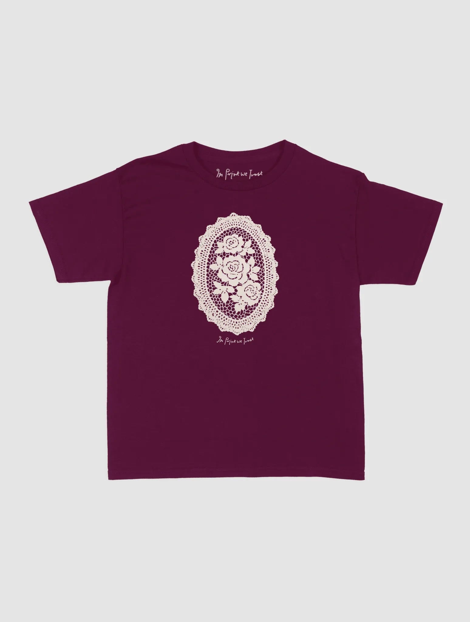 floral crochet baby tee - In Print We Trust