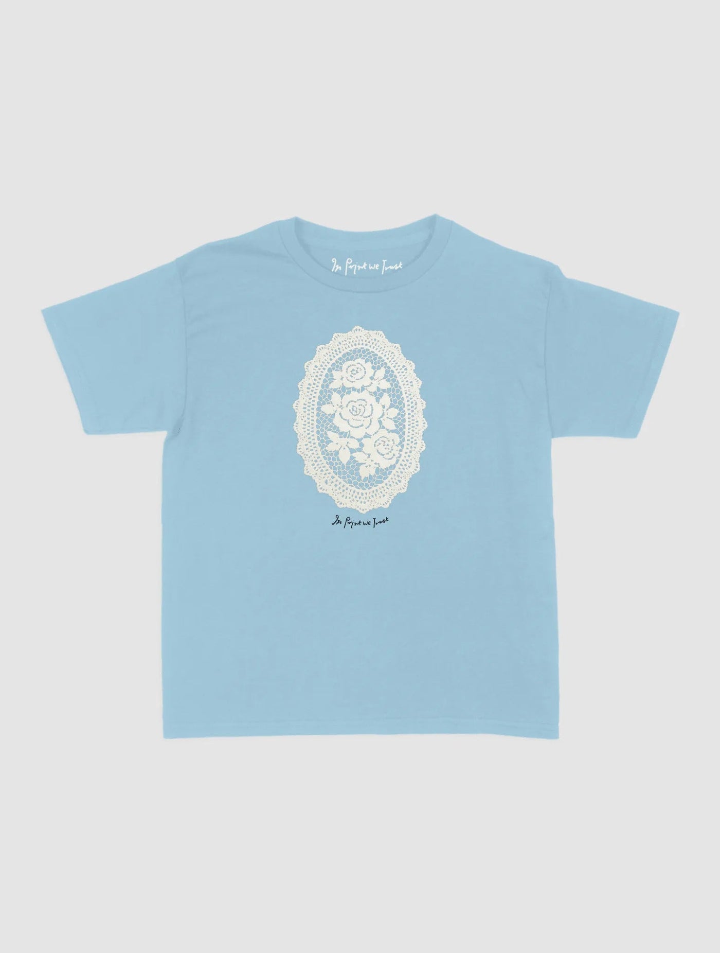 floral crochet baby tee - In Print We Trust