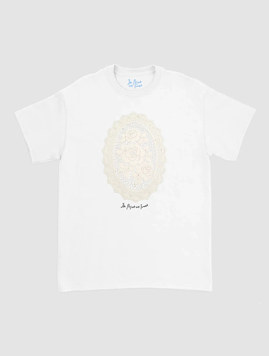 floral crochet classic tee - In Print We Trust