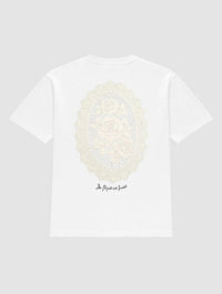 floral crochet heavyweight tee - In Print We Trust