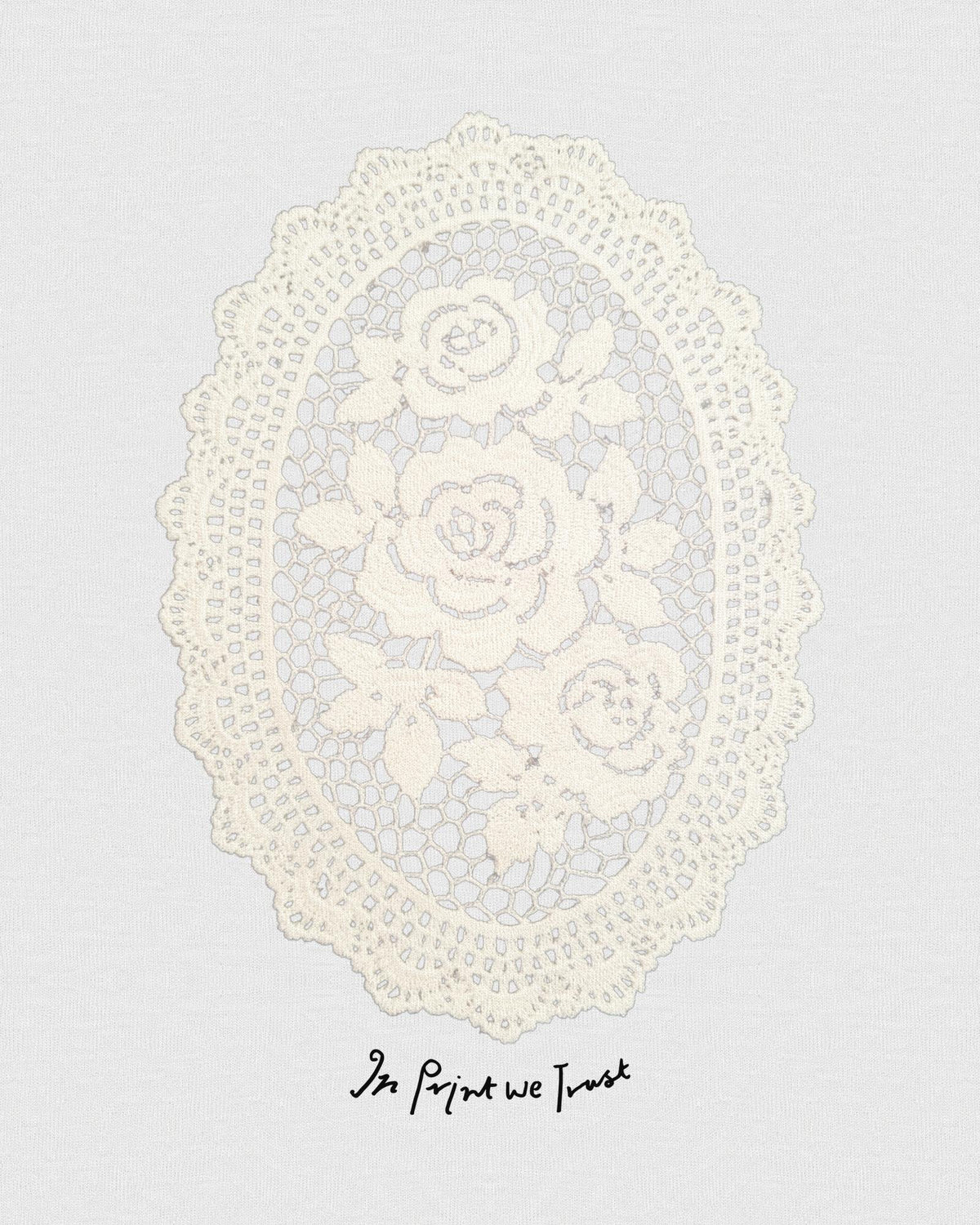 floral crochet heavyweight tee - In Print We Trust