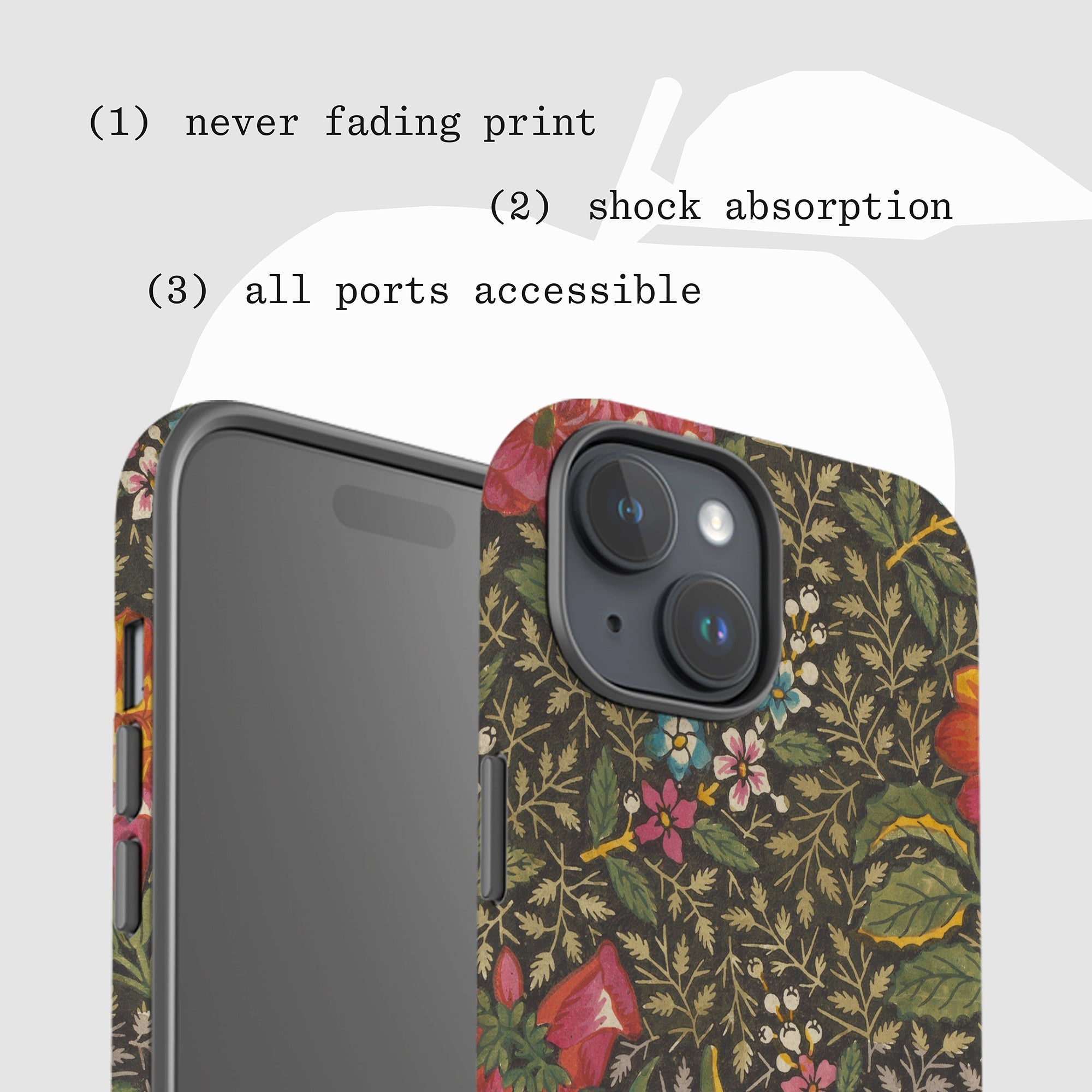 floral tough iPhone case - In Print We Trust