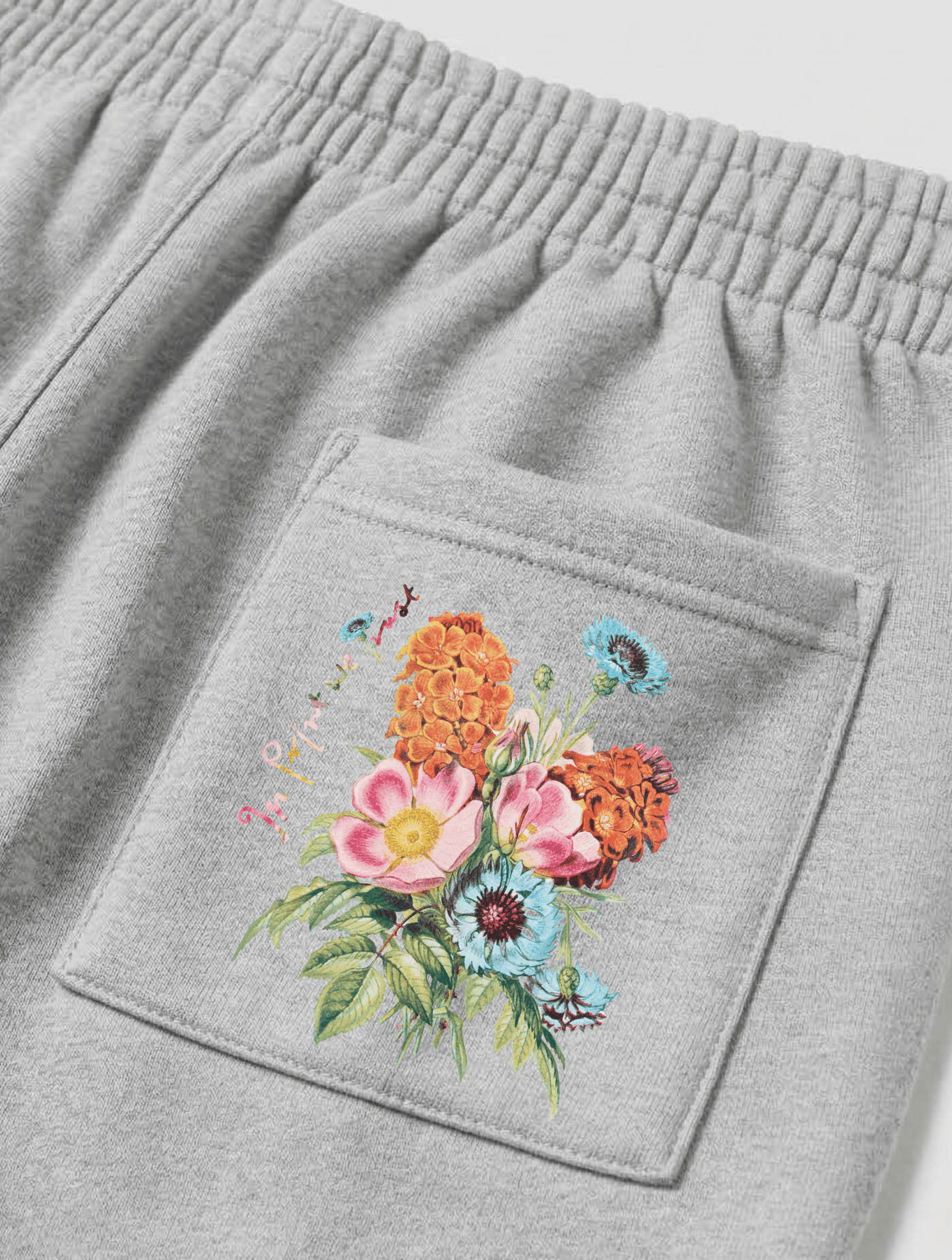 flower grey sweatpants - In Print We Trust