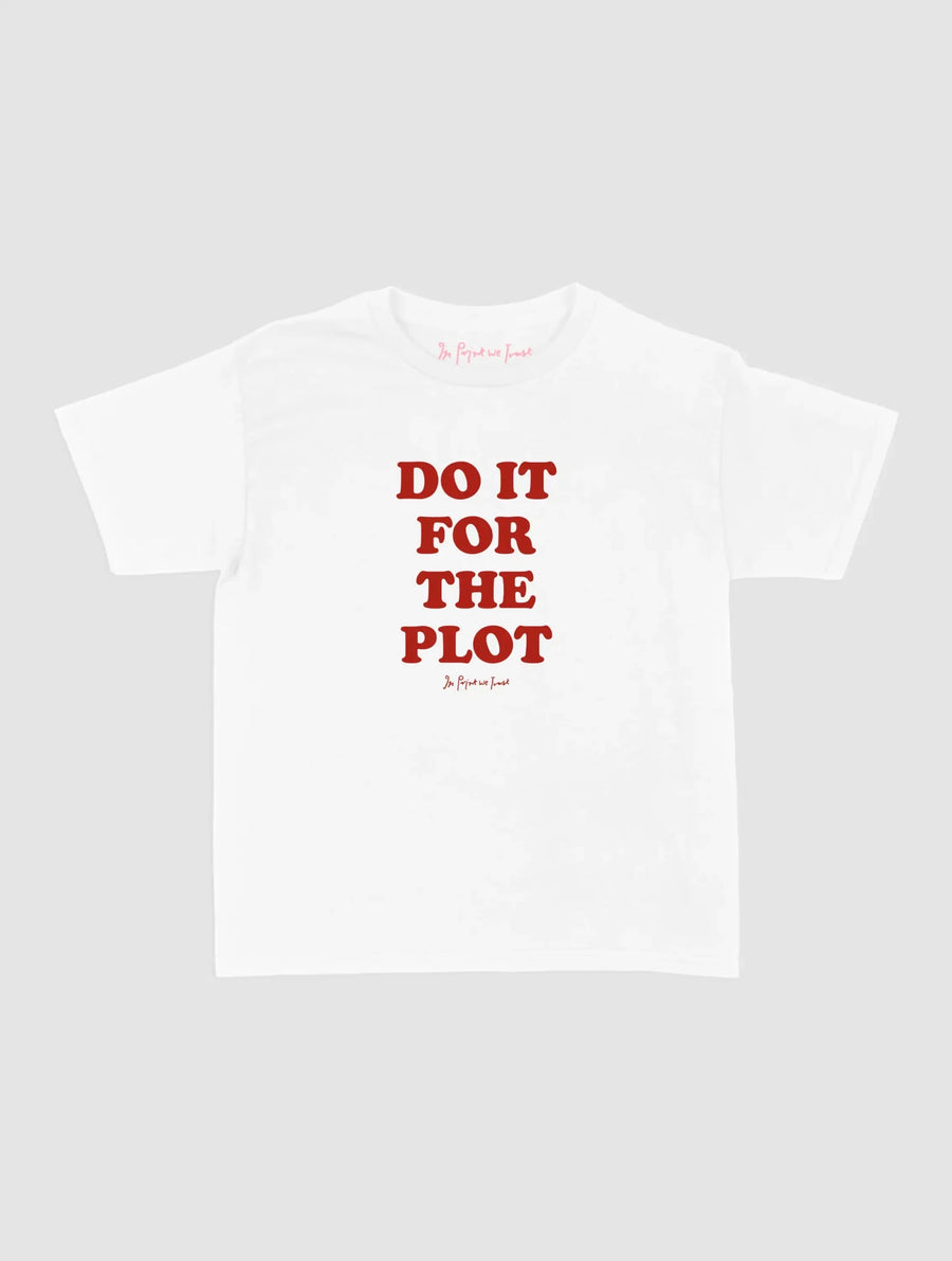 for the plot baby tee - In Print We Trust