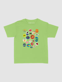 fruit stickers baby tee - In Print We Trust