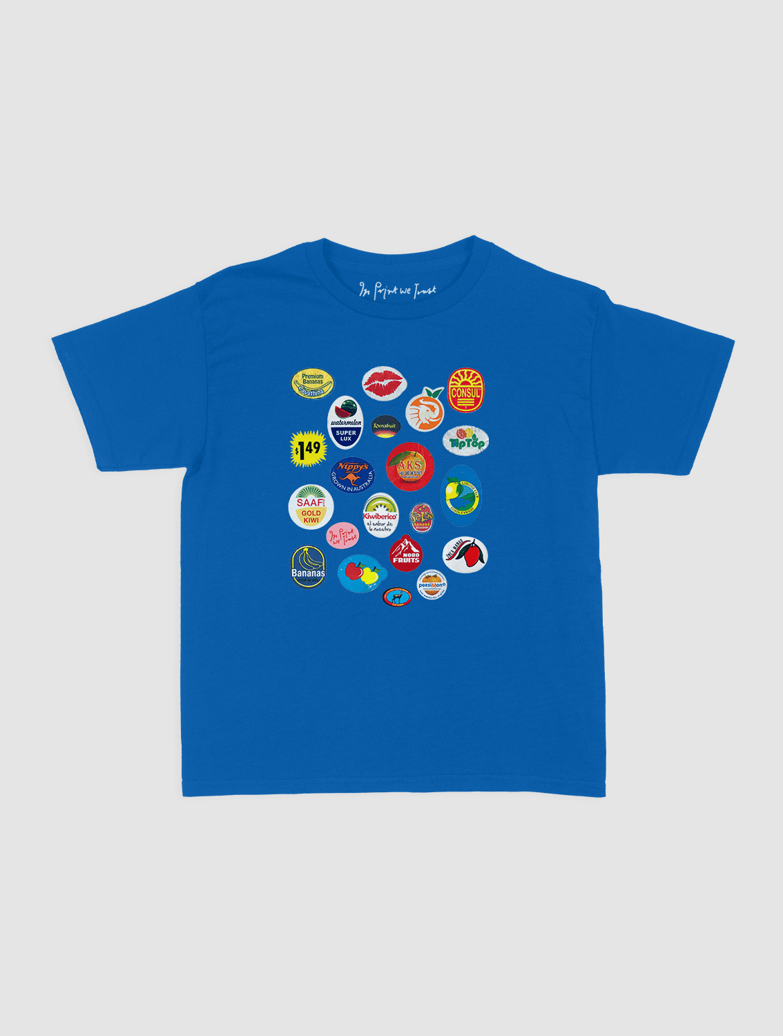 fruit stickers baby tee - In Print We Trust