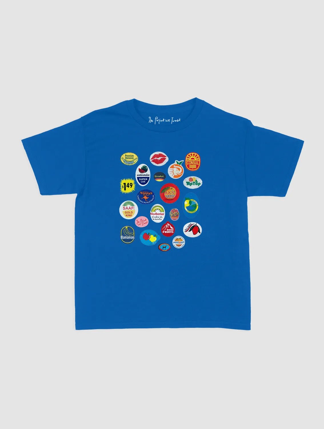fruit stickers baby tee - In Print We Trust