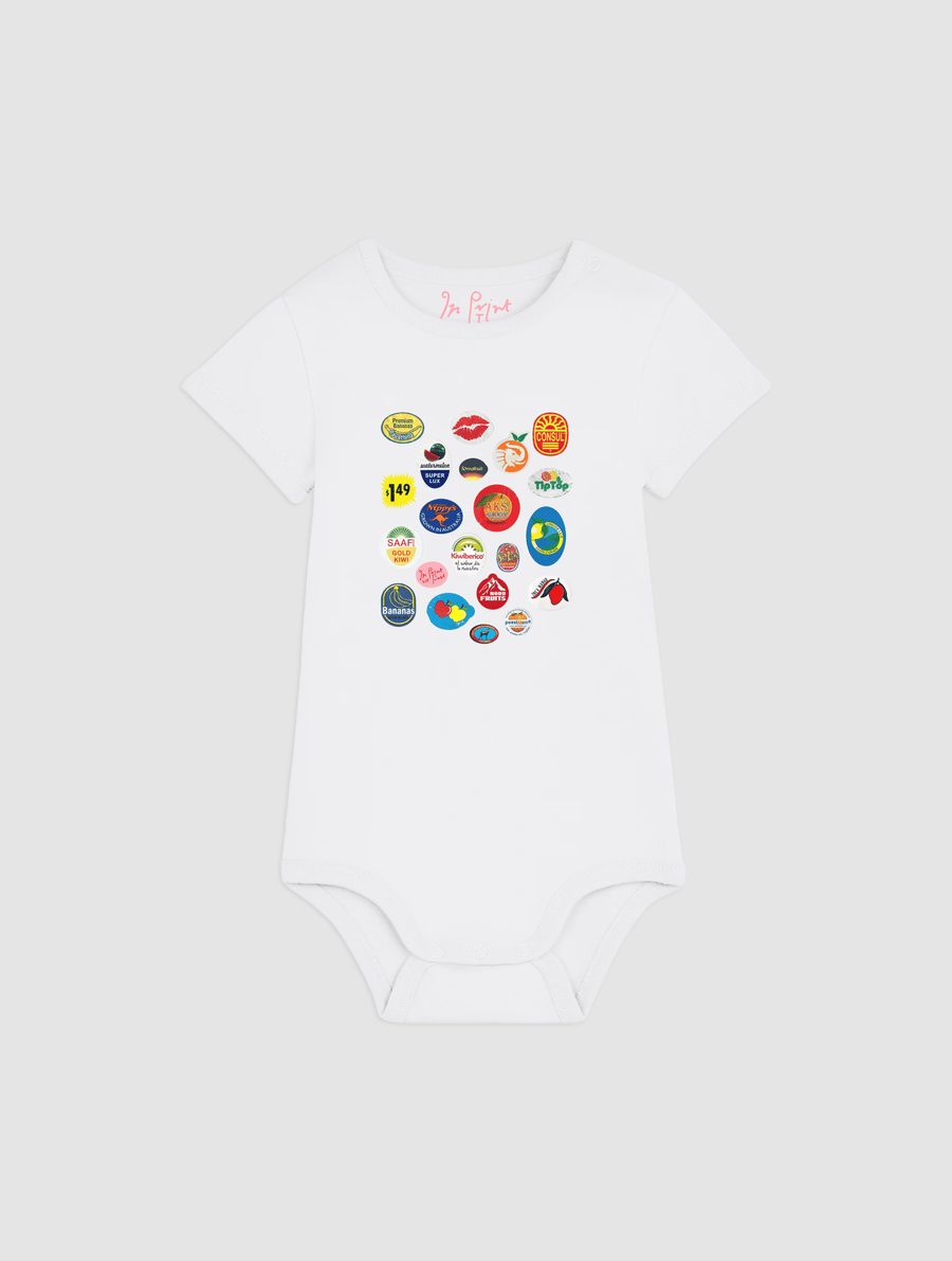 fruit stickers bodysuit for babies - In Print We Trust