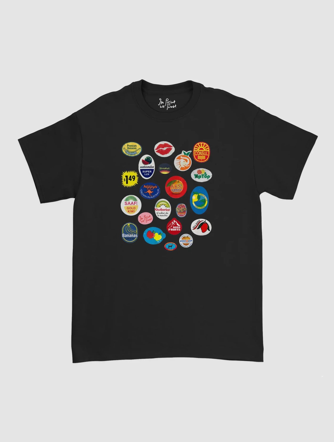 fruit stickers classic tee - In Print We Trust