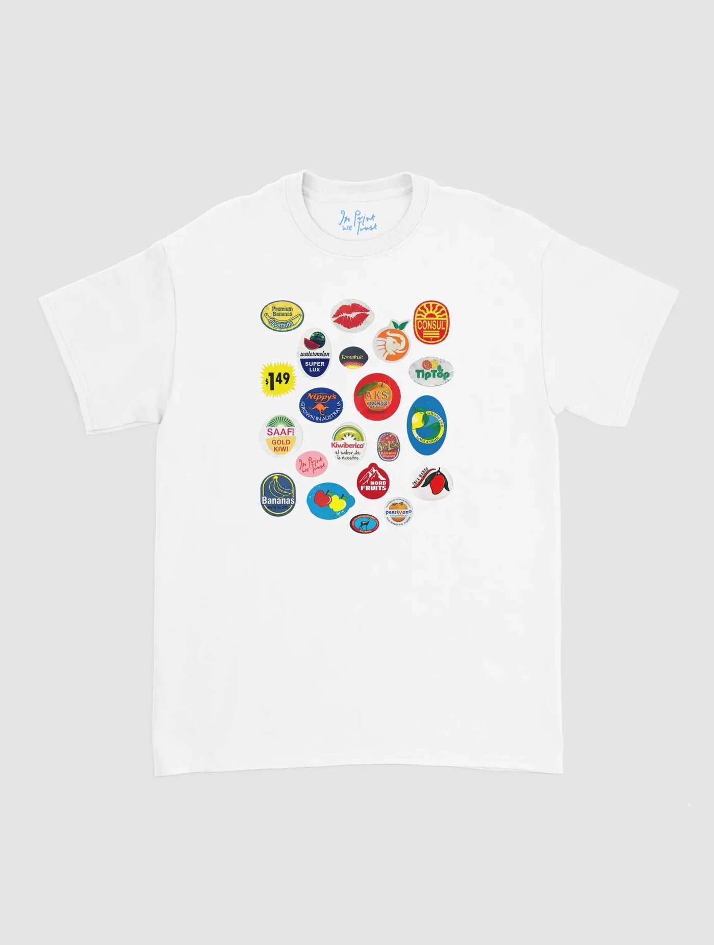fruit stickers classic tee - In Print We Trust