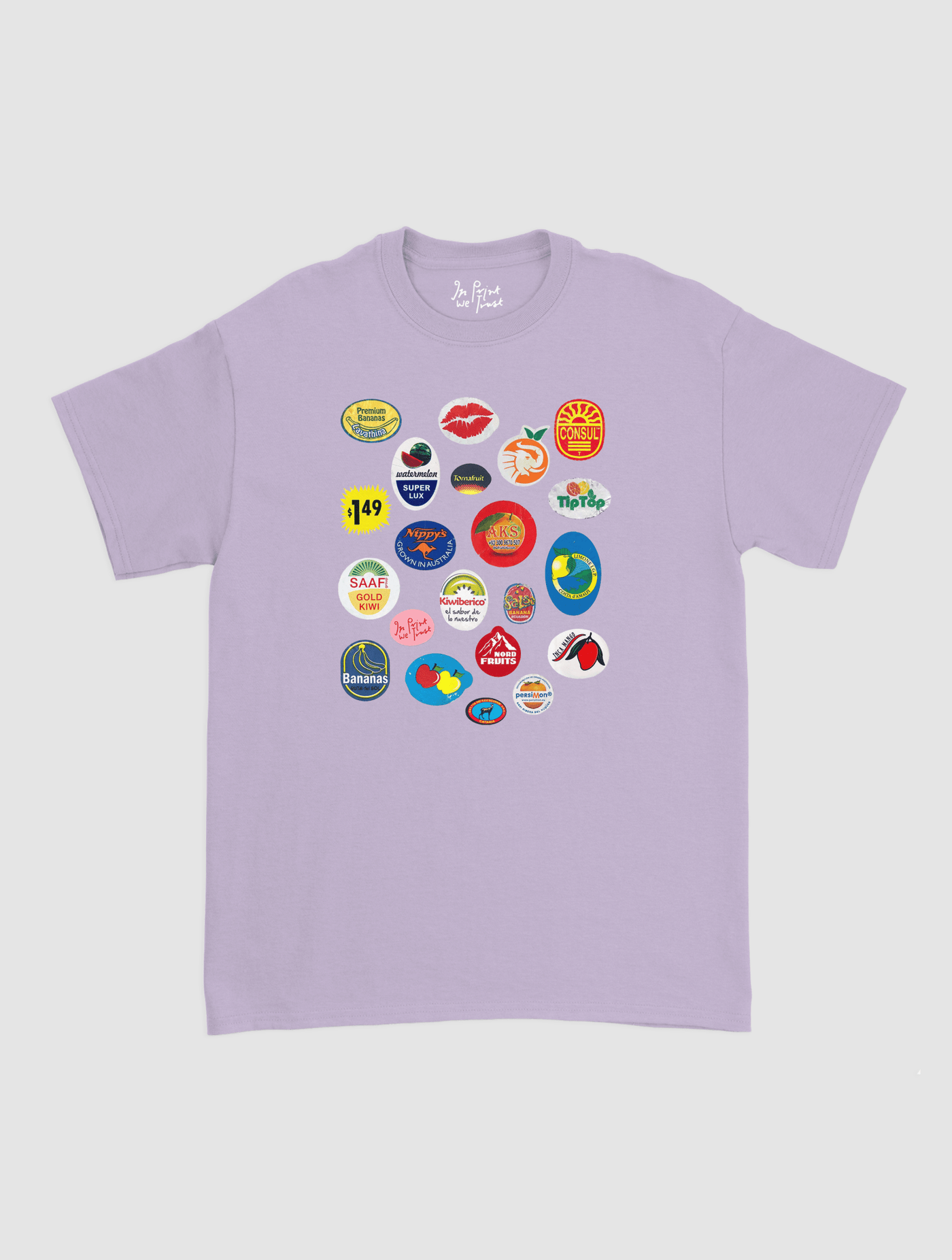 fruit stickers classic tee - In Print We Trust