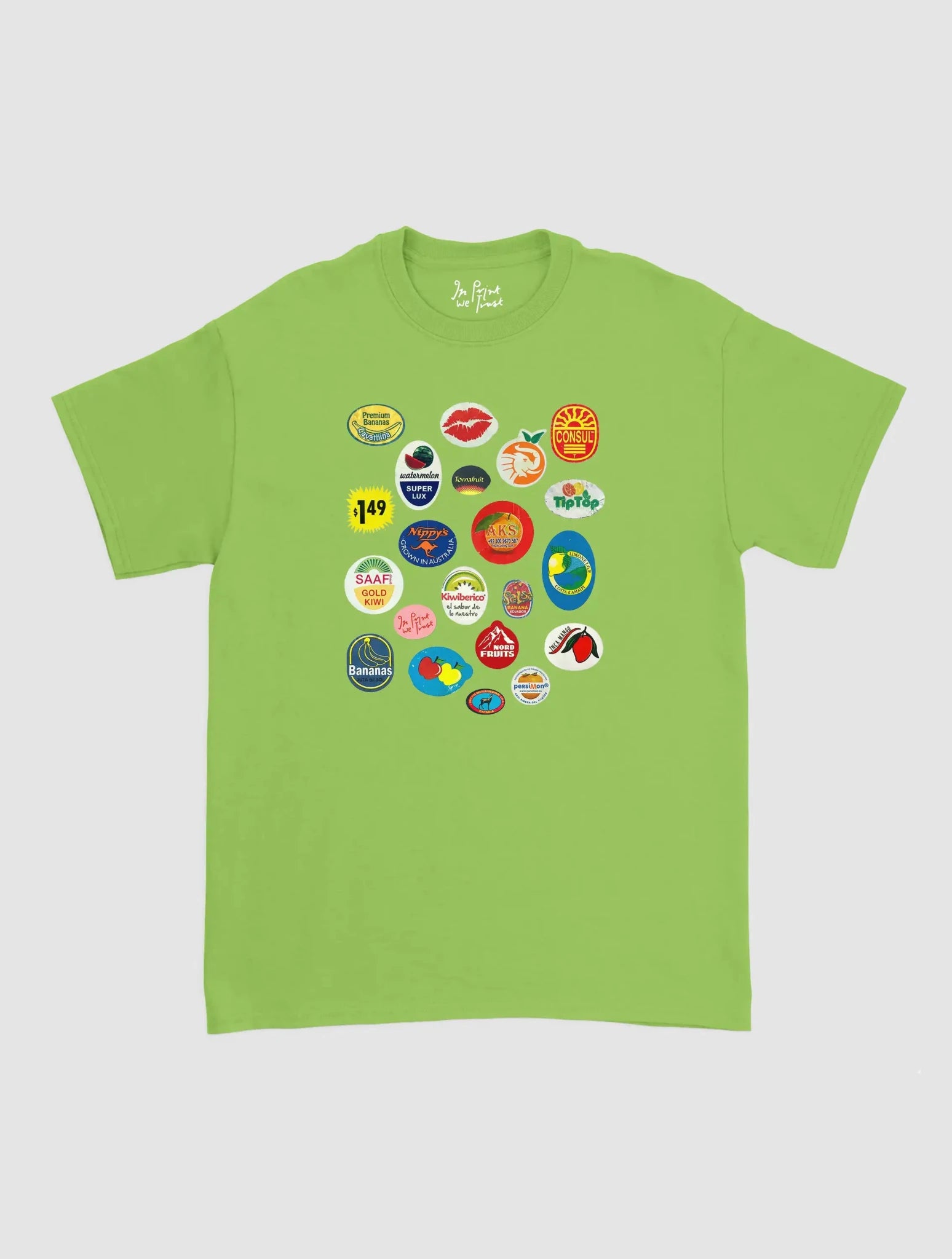 fruit stickers classic tee - In Print We Trust