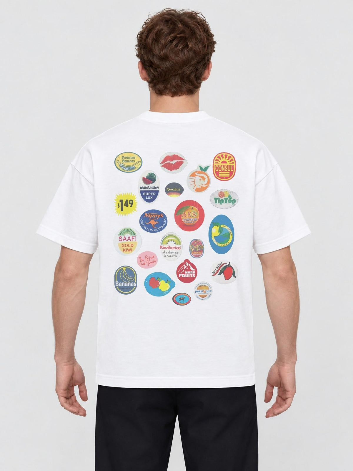 fruit stickers heavyweight tee - In Print We Trust