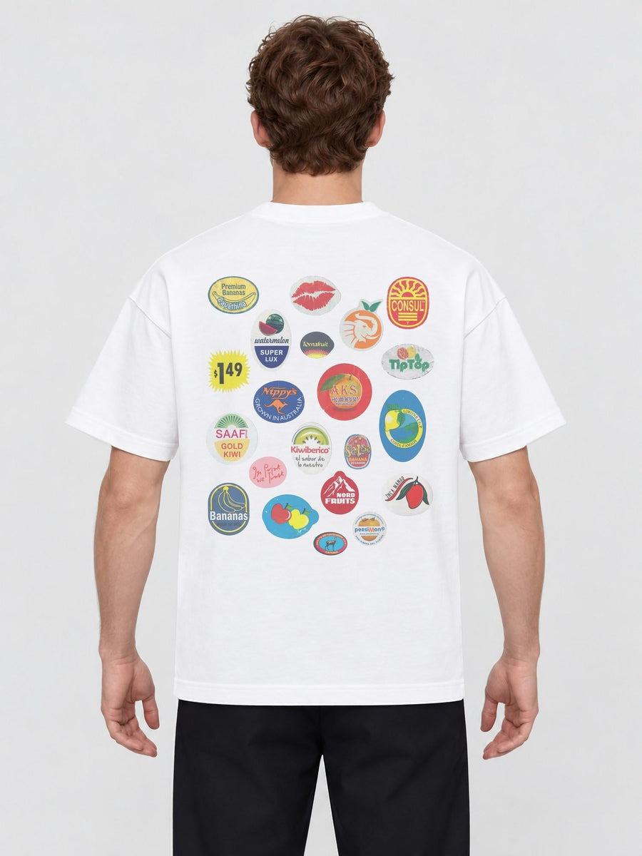 fruit stickers heavyweight tee - In Print We Trust