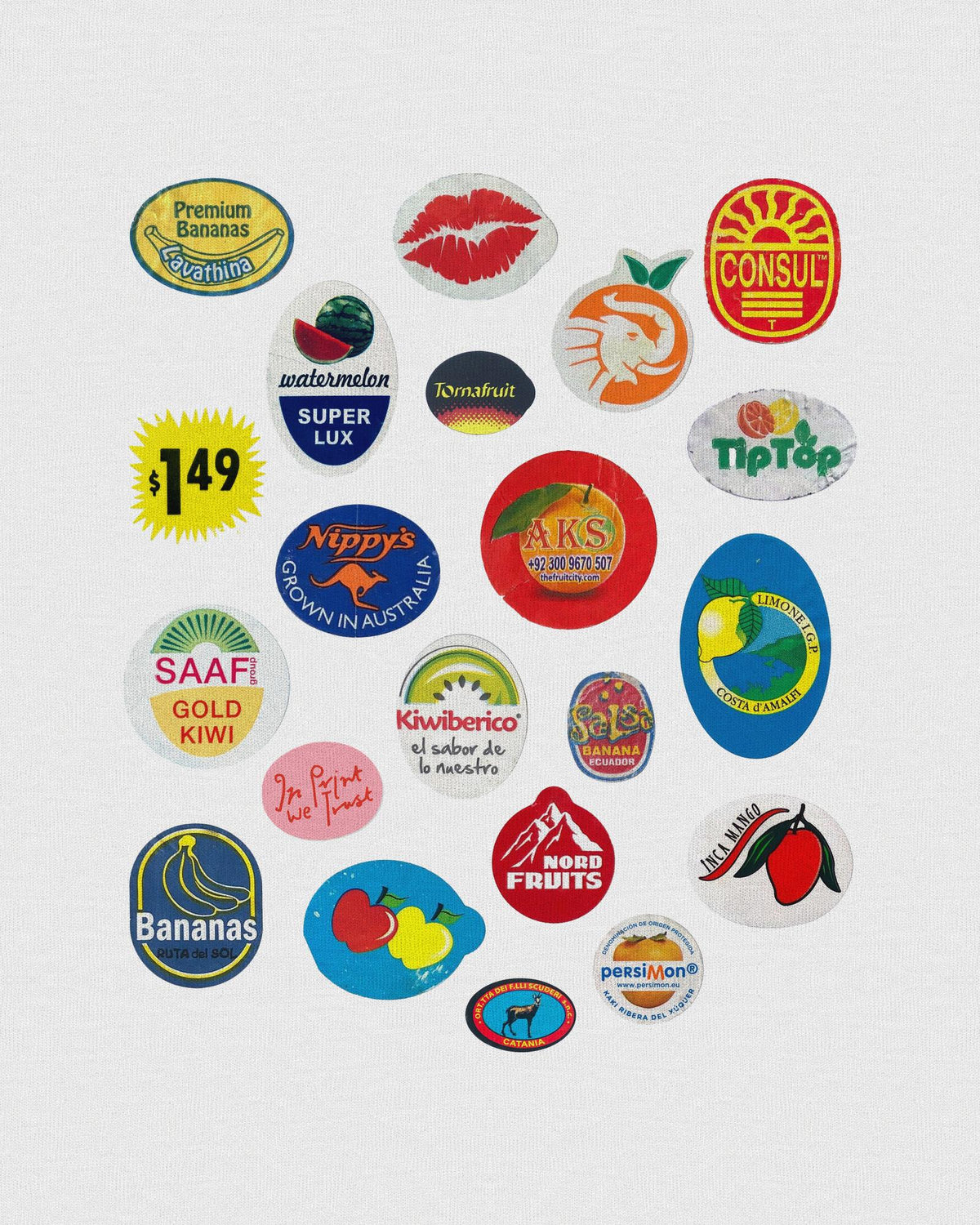 fruit stickers heavyweight tee
