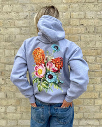full bloom grey hoodie - In Print We Trust