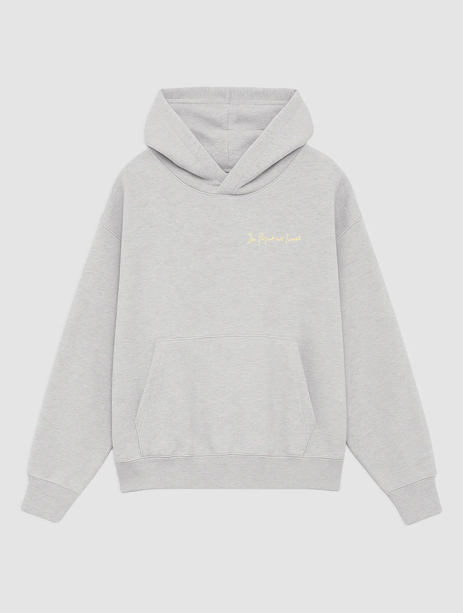 fun grey hoodie - In Print We Trust
