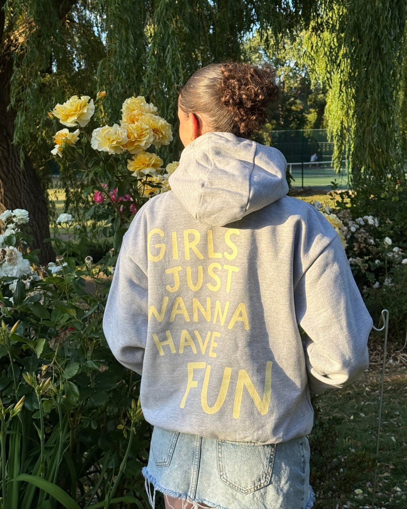 fun grey hoodie - In Print We Trust