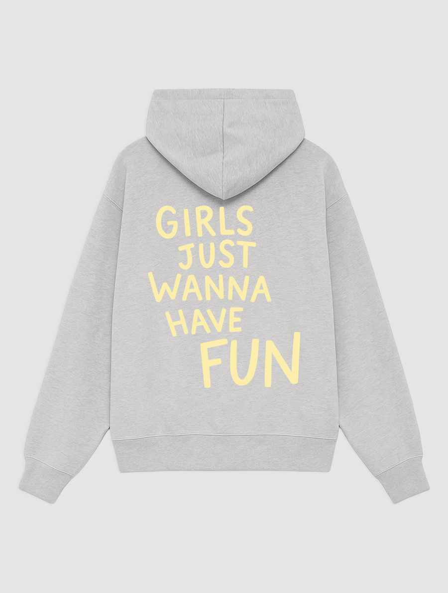 fun grey hoodie - In Print We Trust