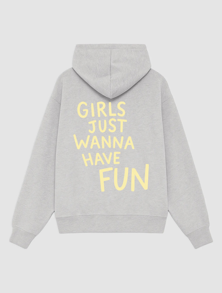 fun grey hoodie - In Print We Trust