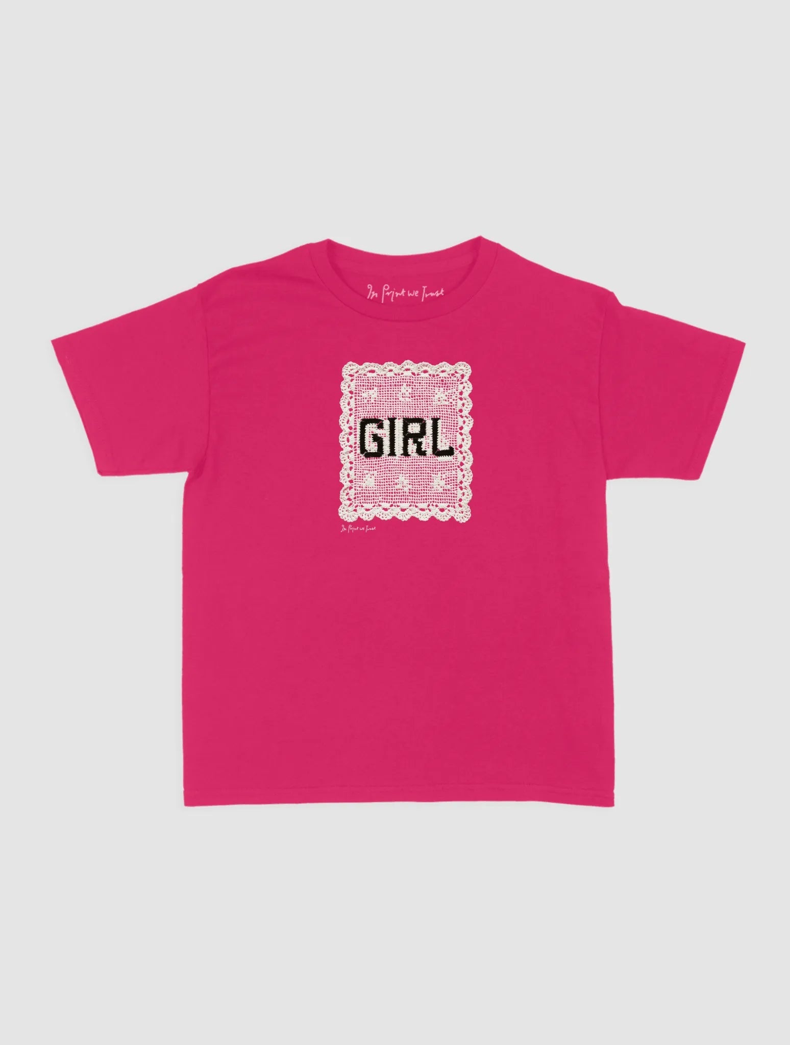 girl crochet baby tee - In Print We Trust