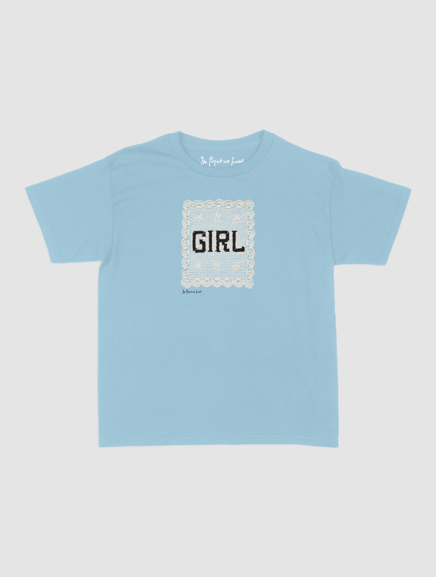 girl crochet baby tee - In Print We Trust