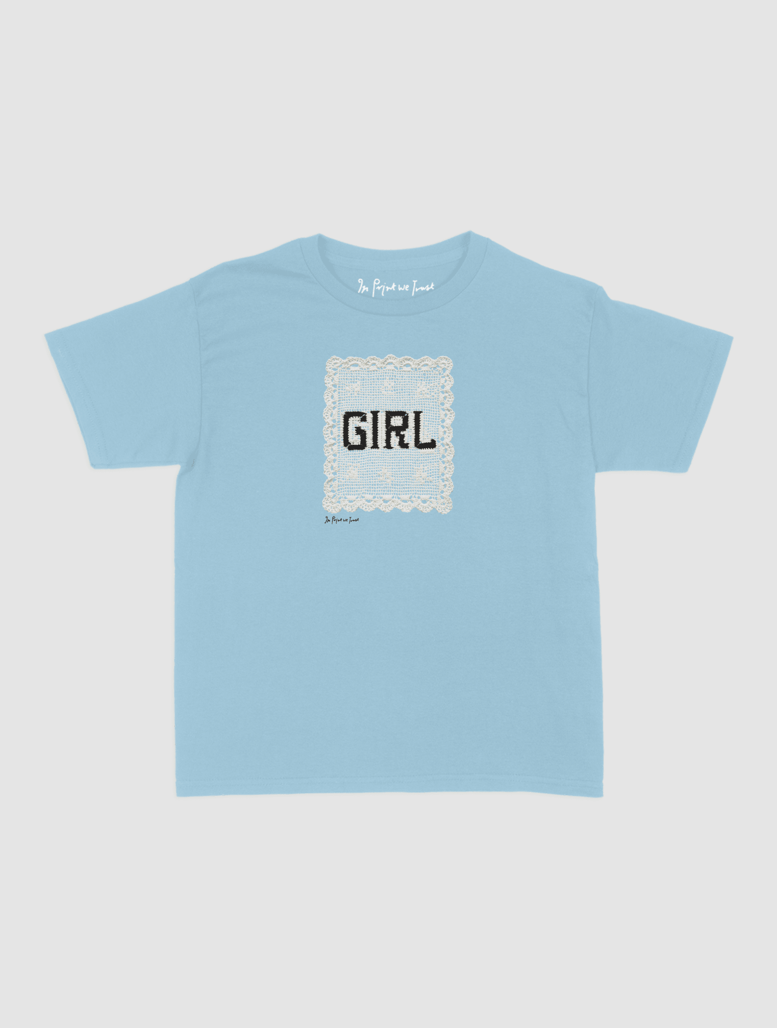 girl crochet baby tee - In Print We Trust