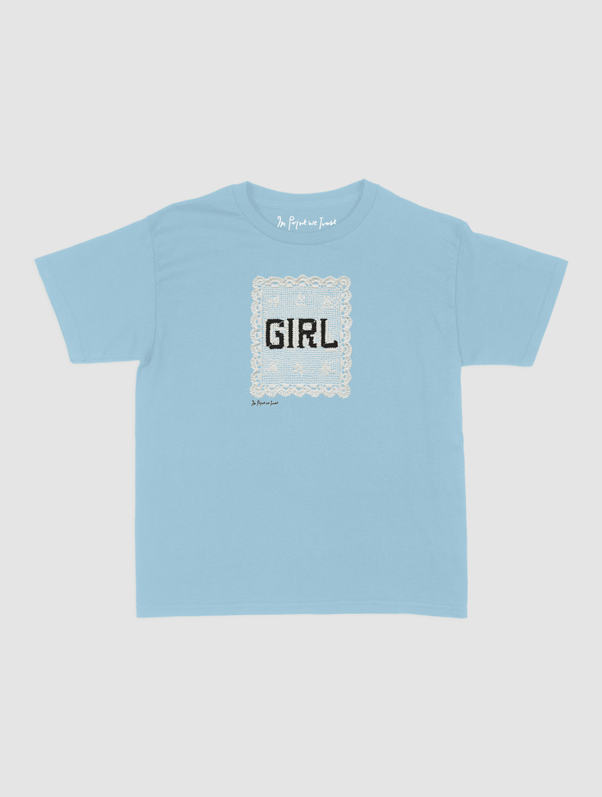 girl crochet baby tee - In Print We Trust