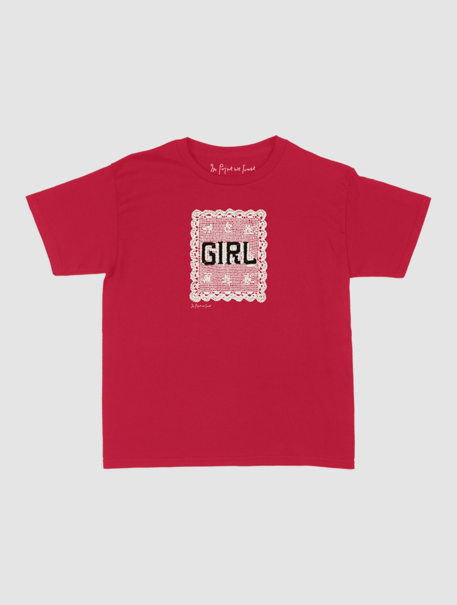 girl crochet baby tee - In Print We Trust