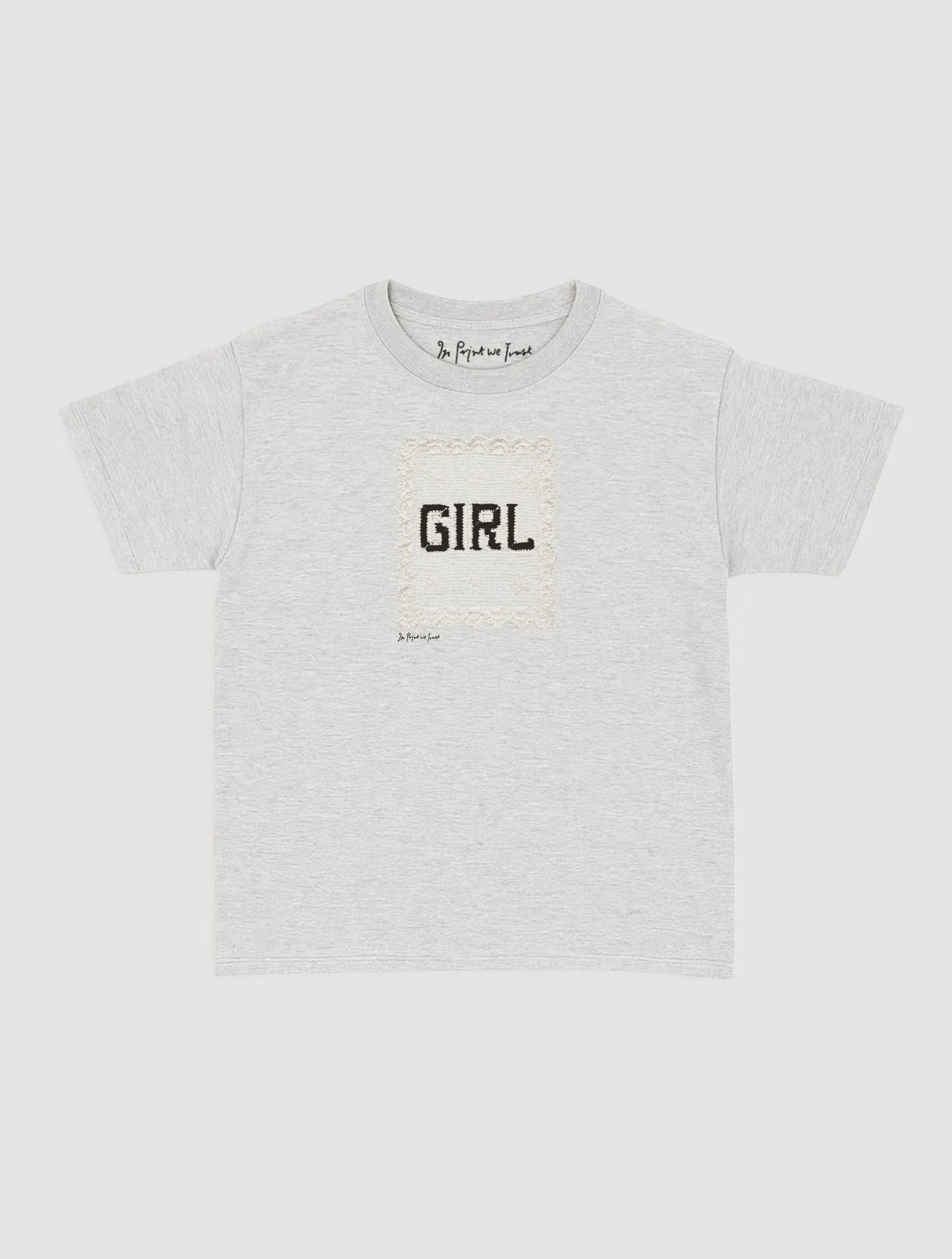 girl crochet baby tee - In Print We Trust