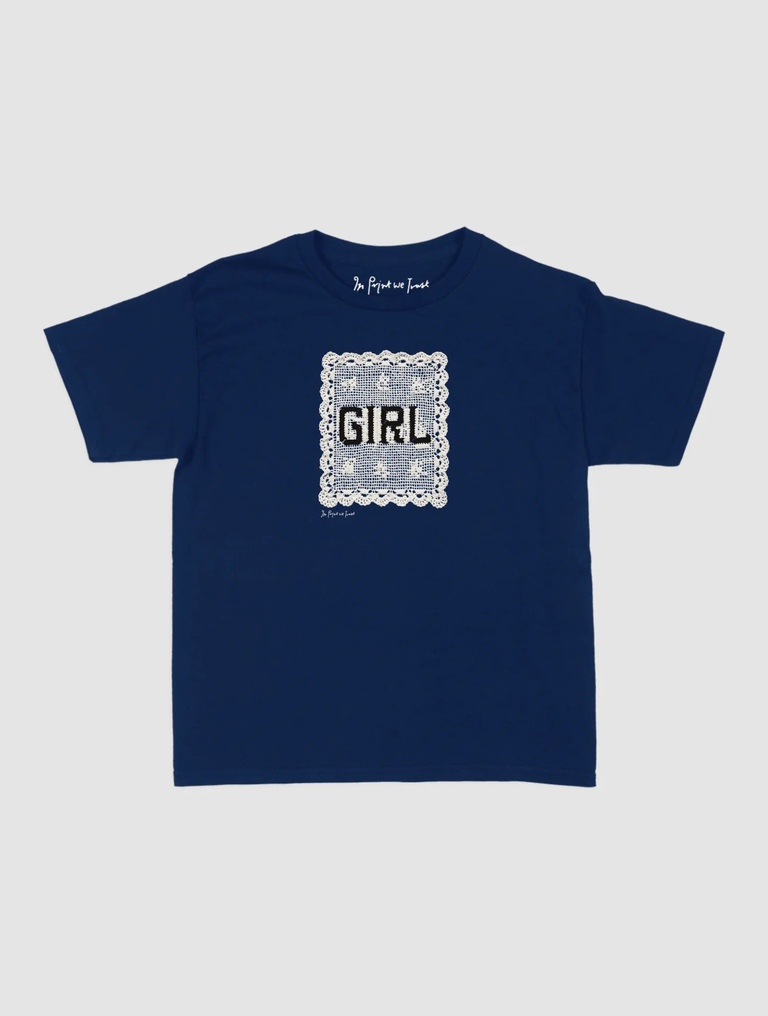girl crochet baby tee - In Print We Trust