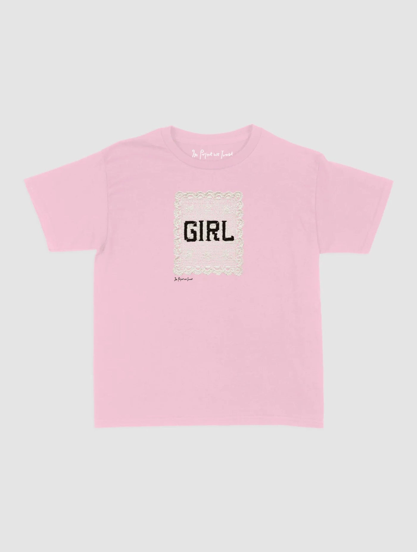 girl crochet baby tee - In Print We Trust