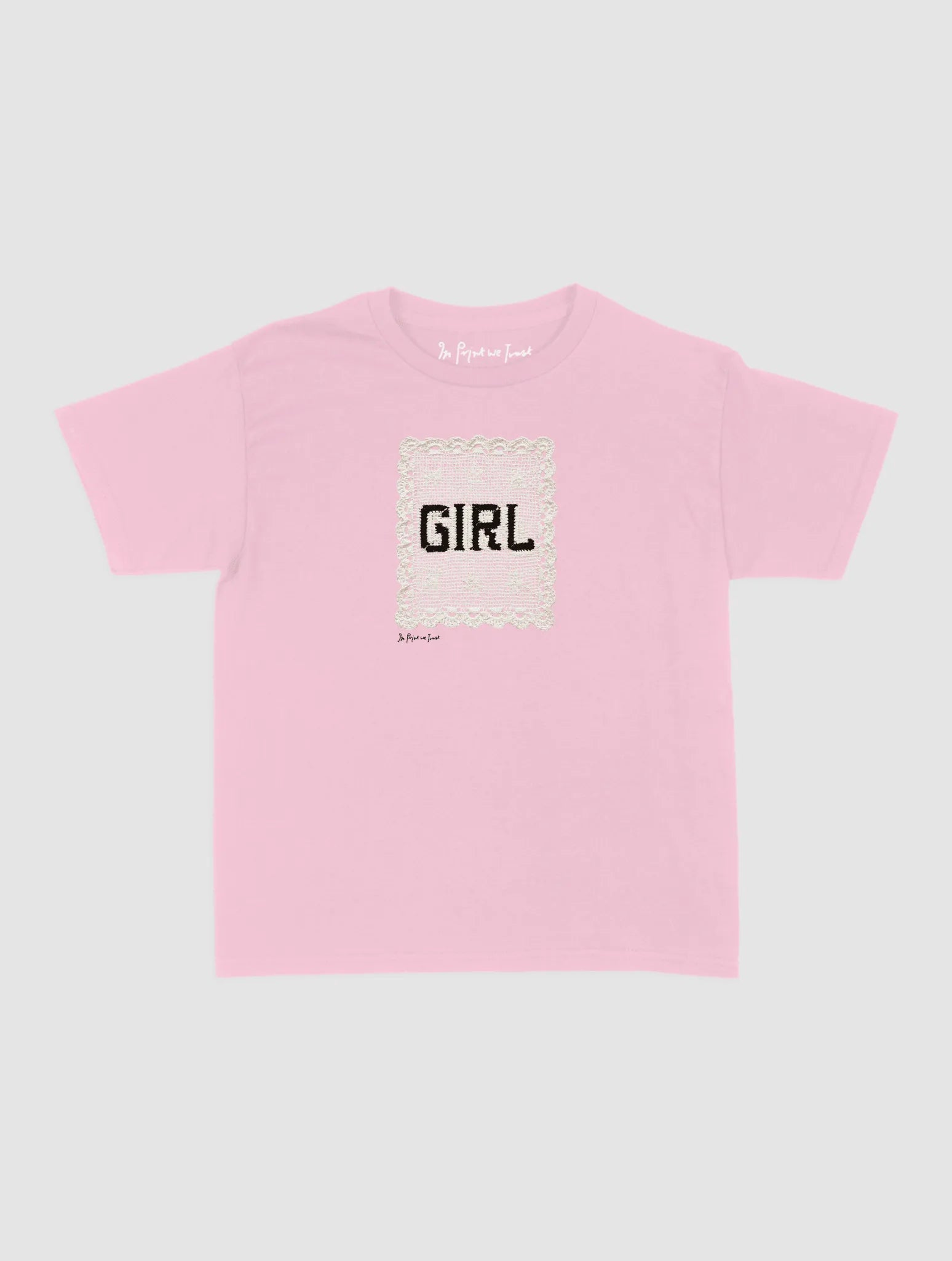 girl crochet baby tee - In Print We Trust