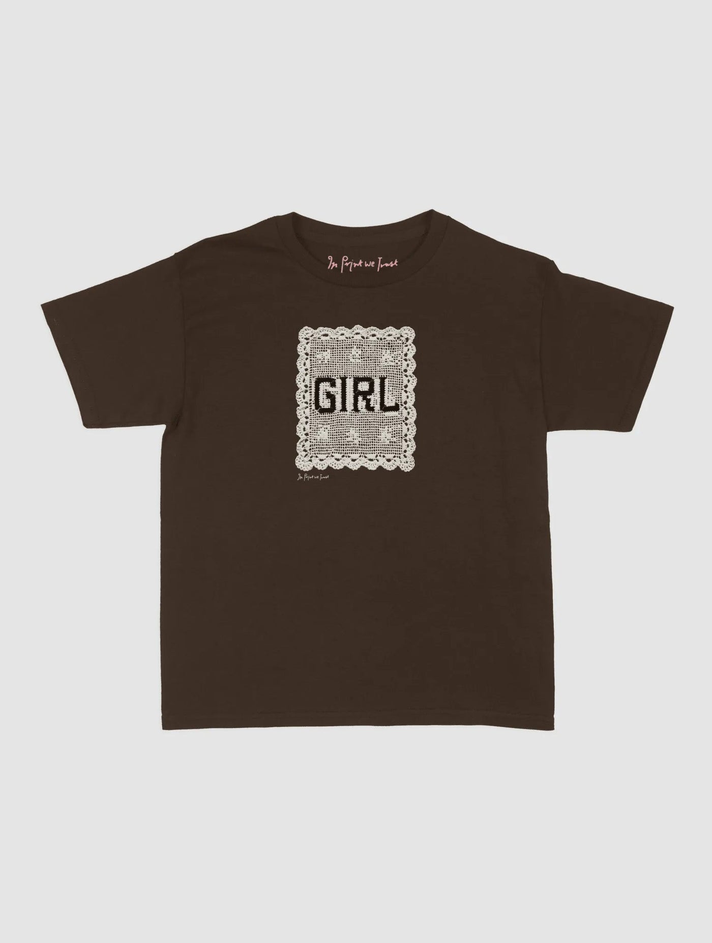 girl crochet baby tee - In Print We Trust