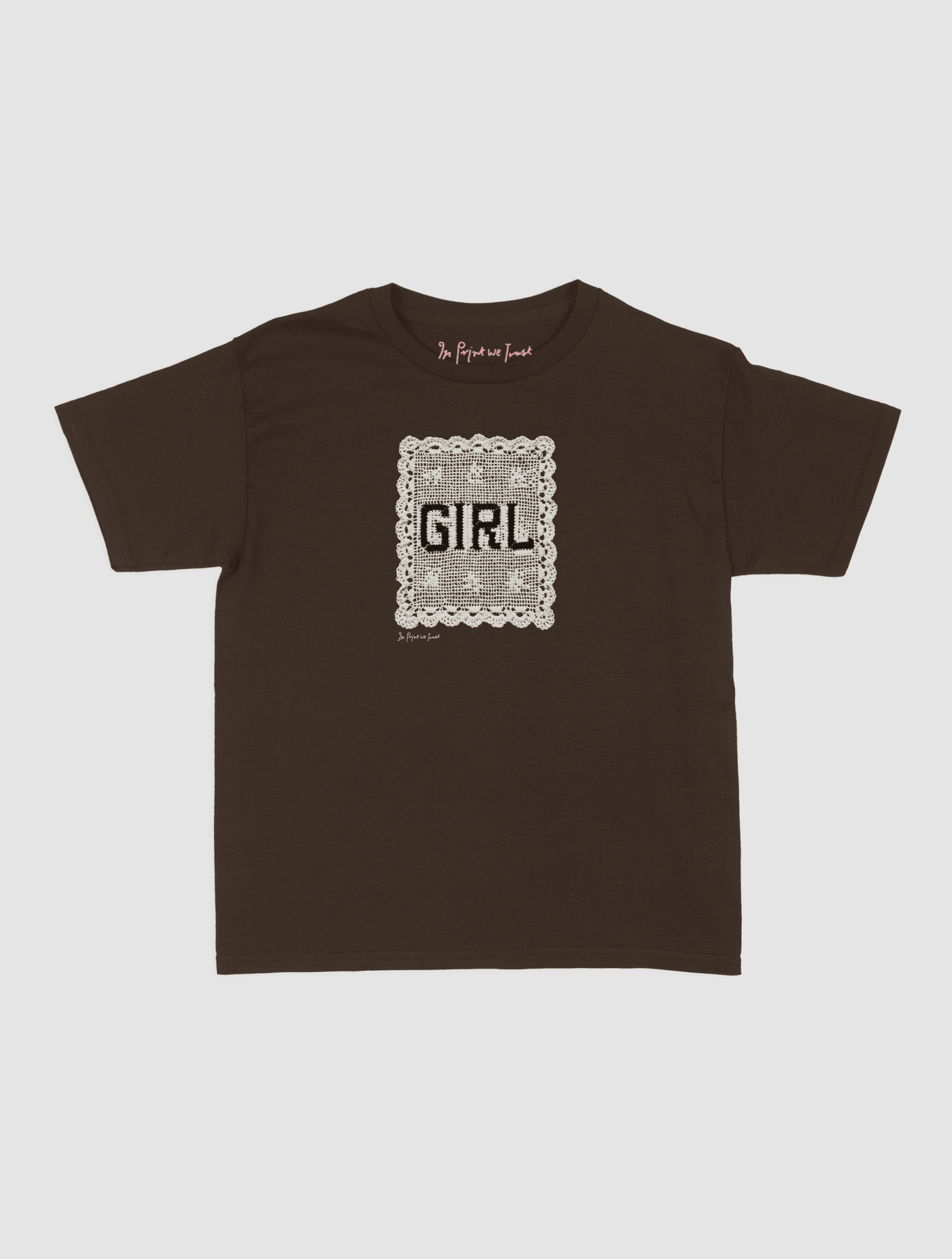 girl crochet baby tee - In Print We Trust