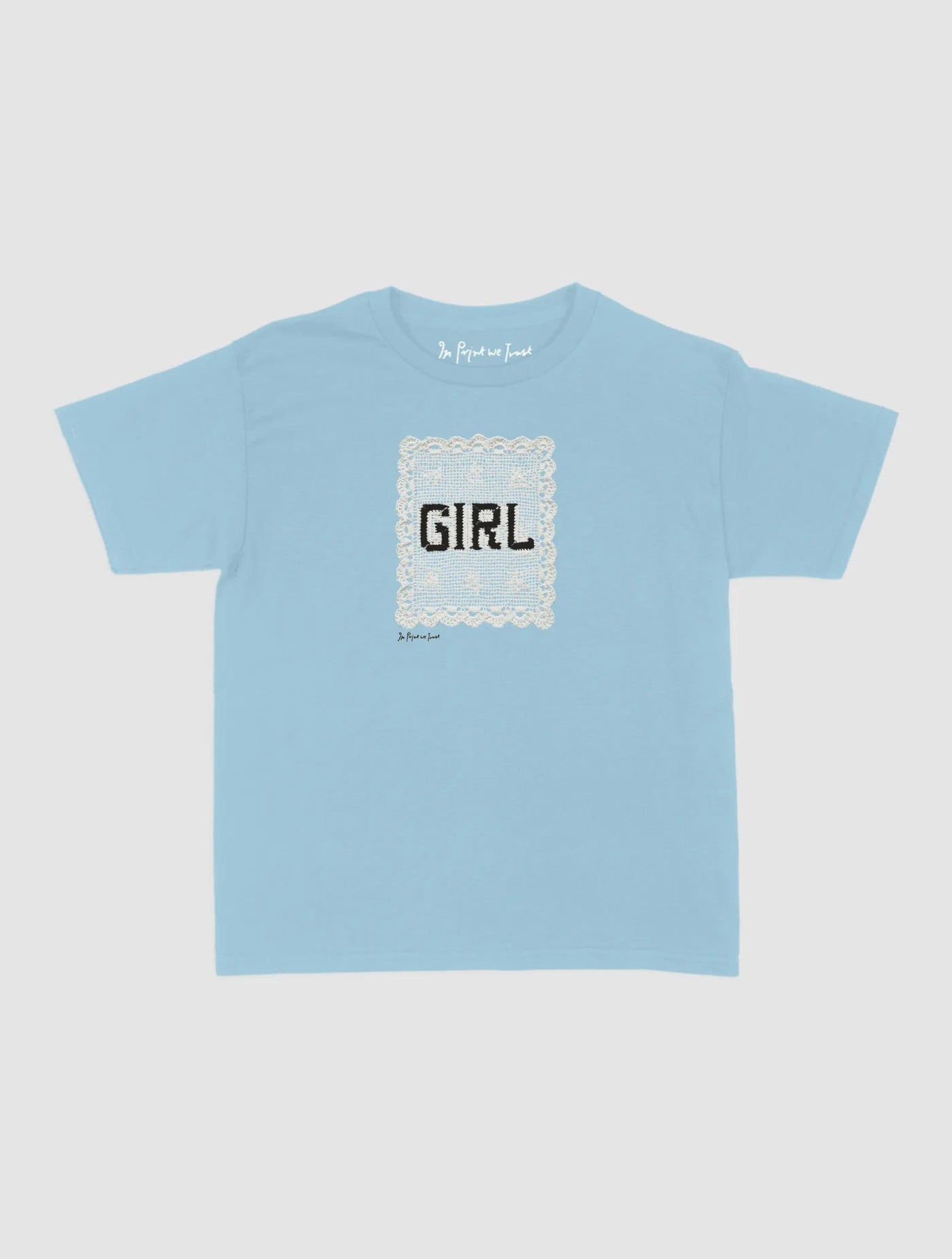 girl crochet baby tee - In Print We Trust