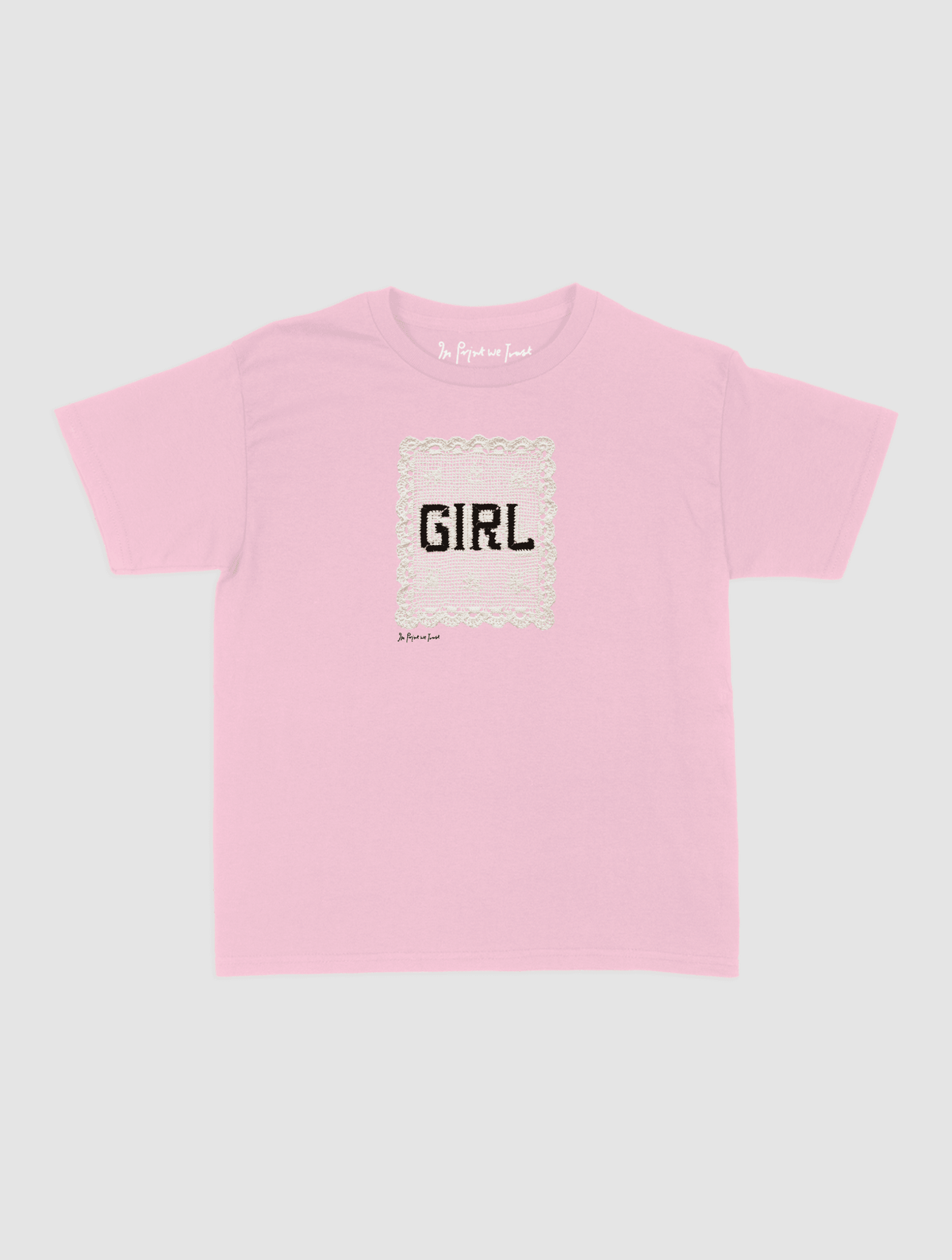 girl crochet baby tee - In Print We Trust