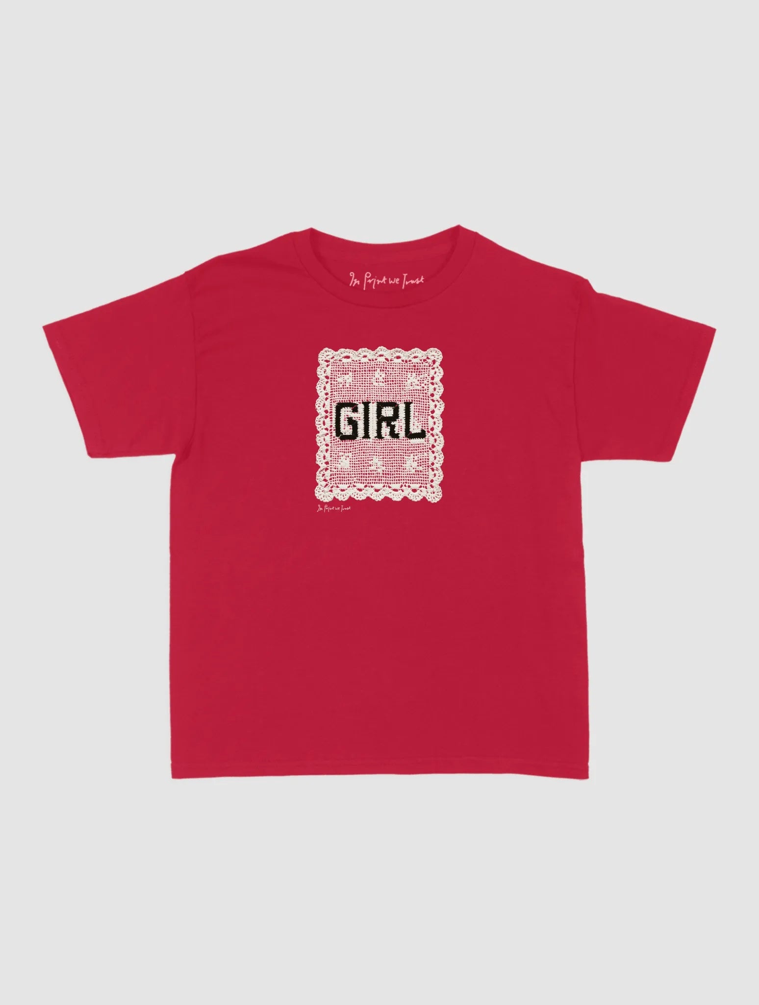 girl crochet baby tee - In Print We Trust