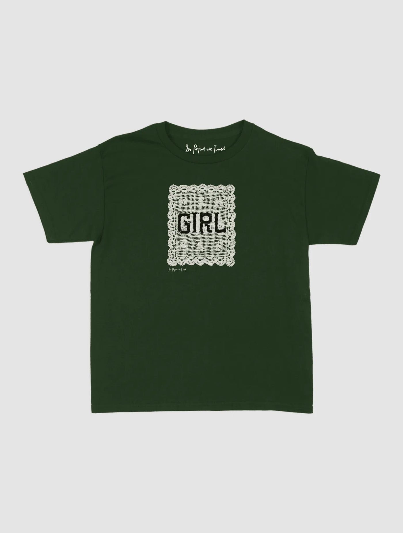 girl crochet baby tee - In Print We Trust