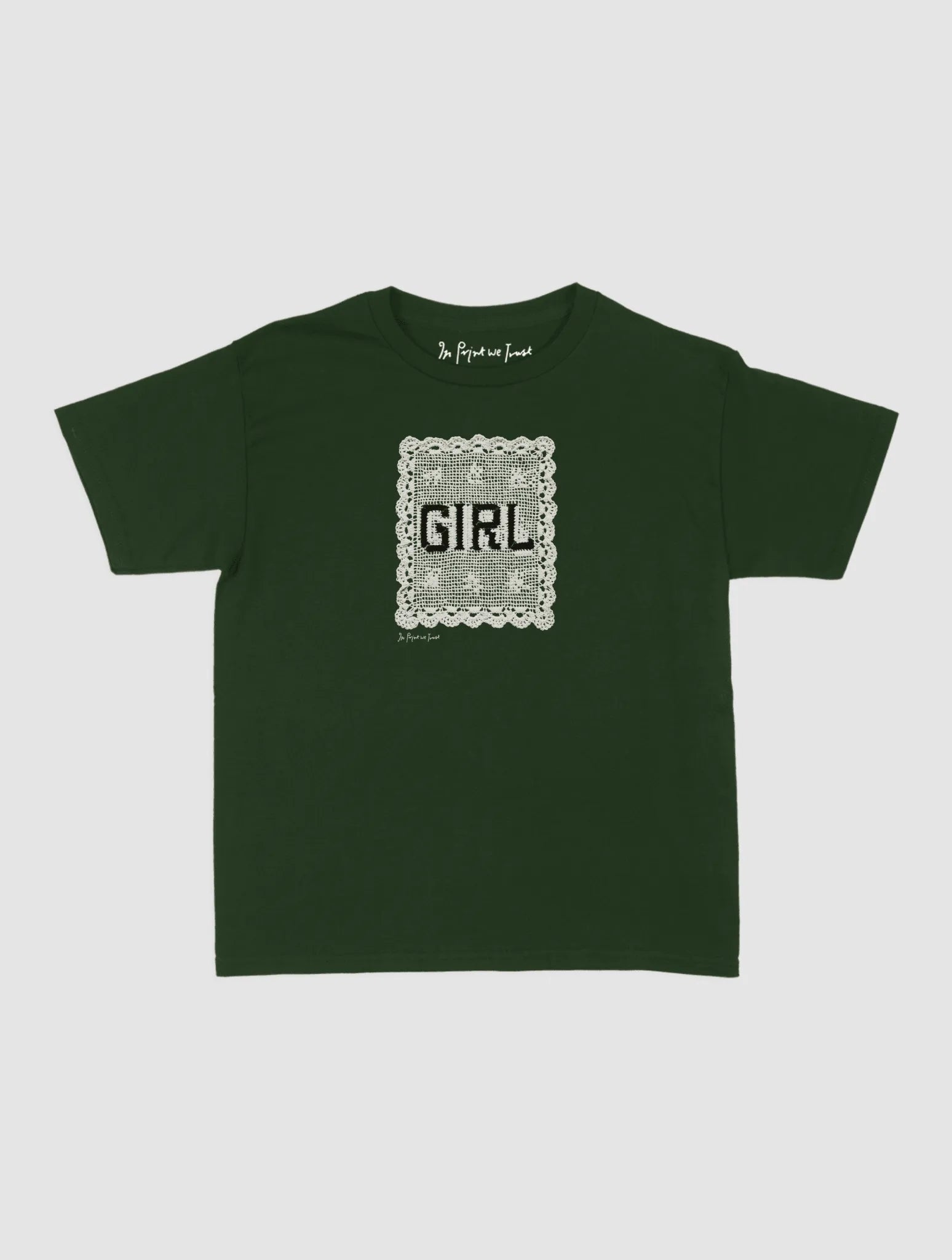 girl crochet baby tee - In Print We Trust