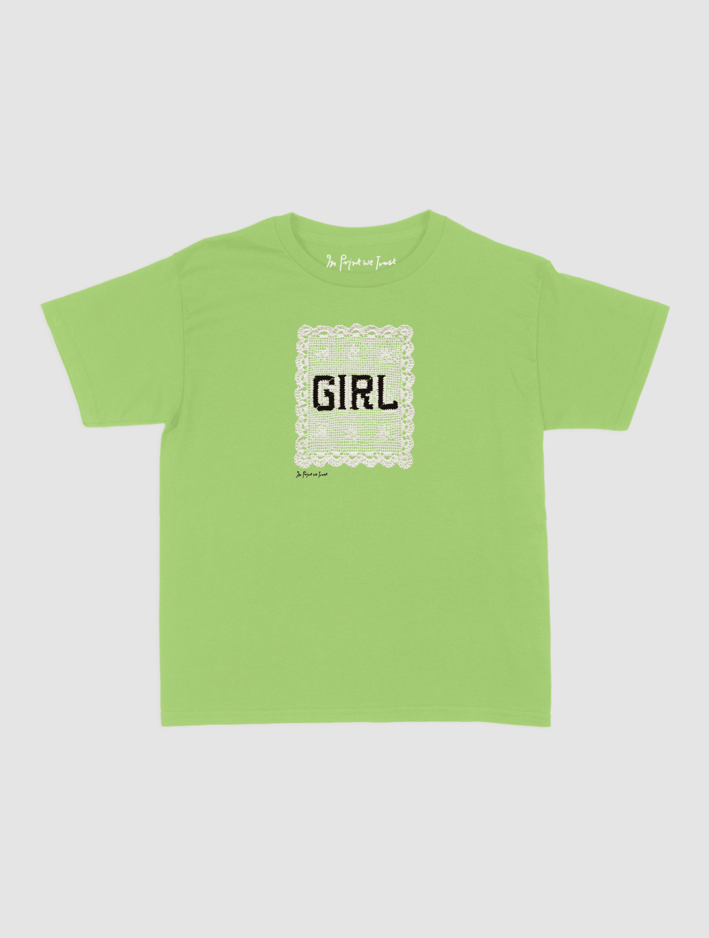 girl crochet baby tee - In Print We Trust