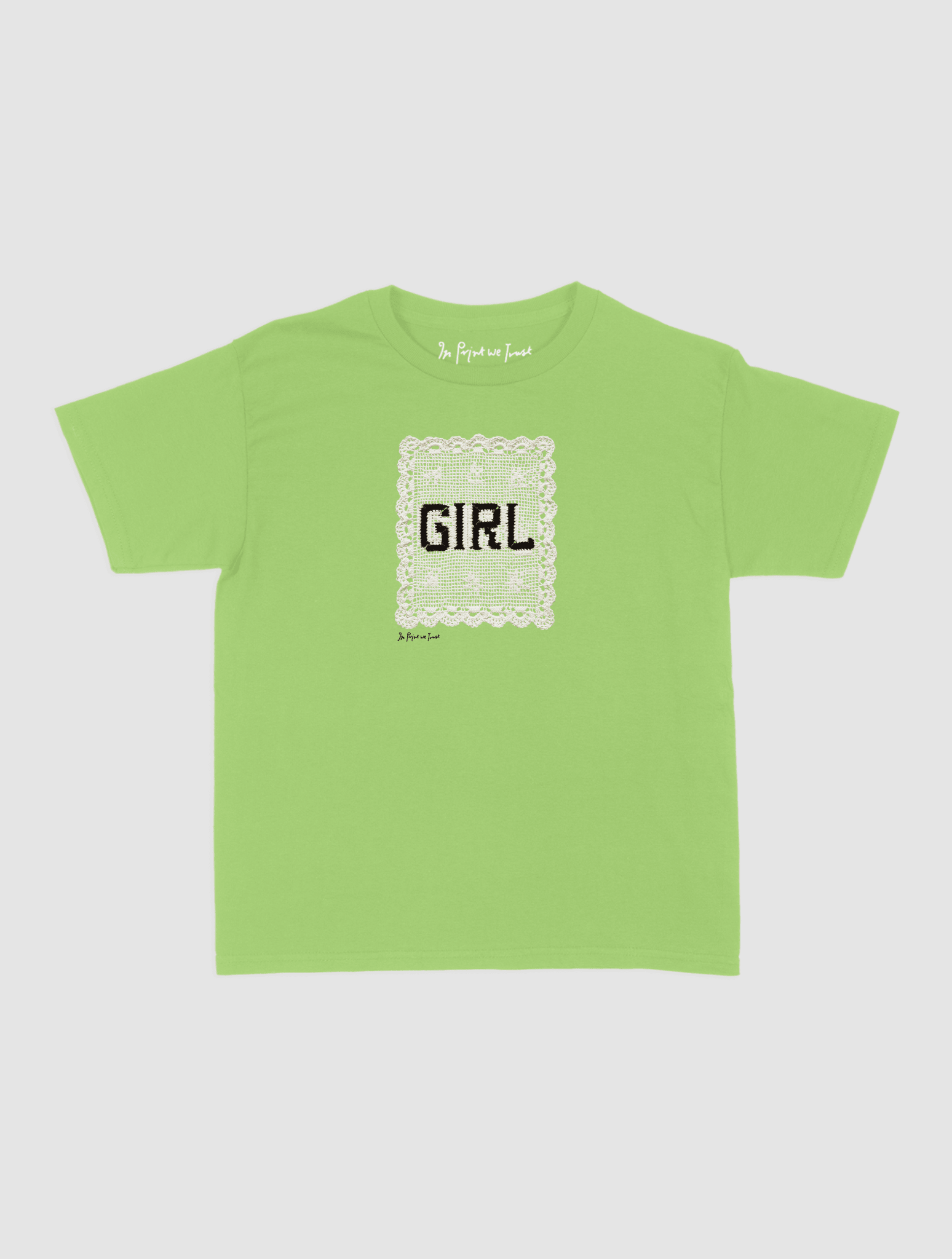 girl crochet baby tee - In Print We Trust