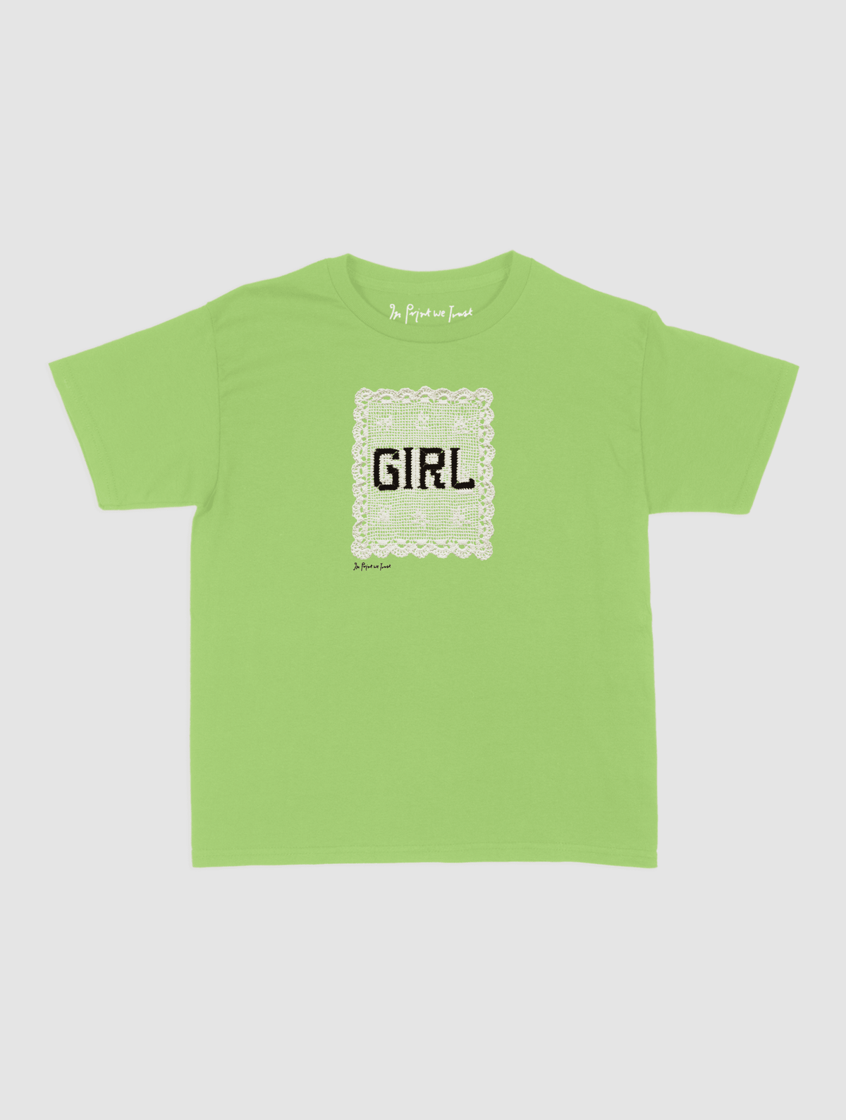 girl crochet baby tee - In Print We Trust