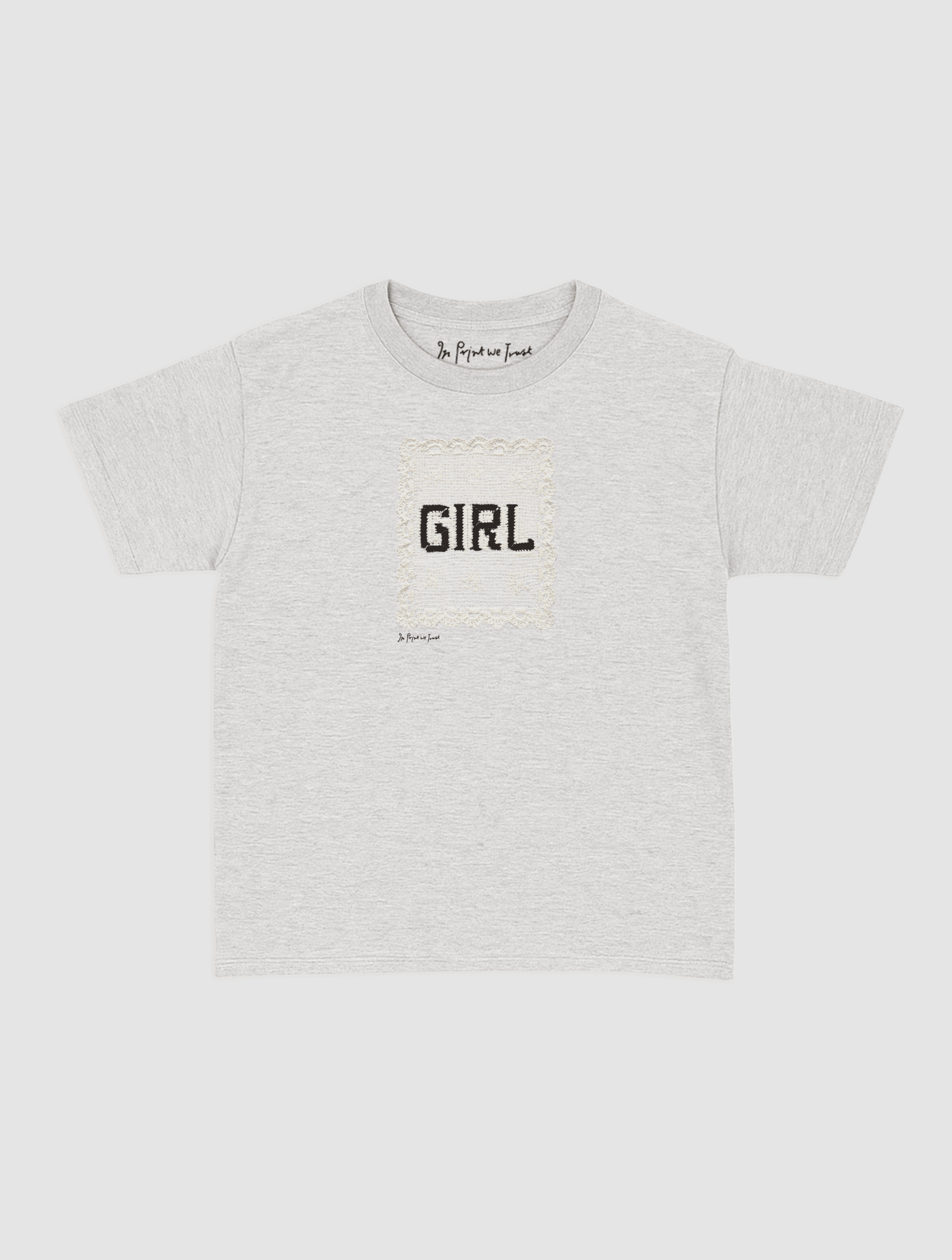 girl crochet baby tee - In Print We Trust
