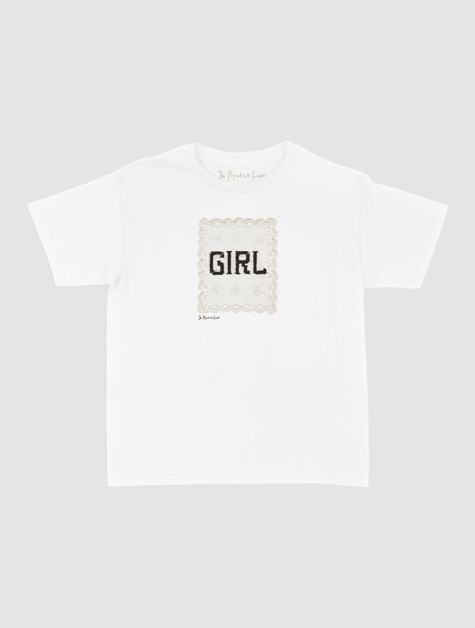 girl crochet baby tee - In Print We Trust