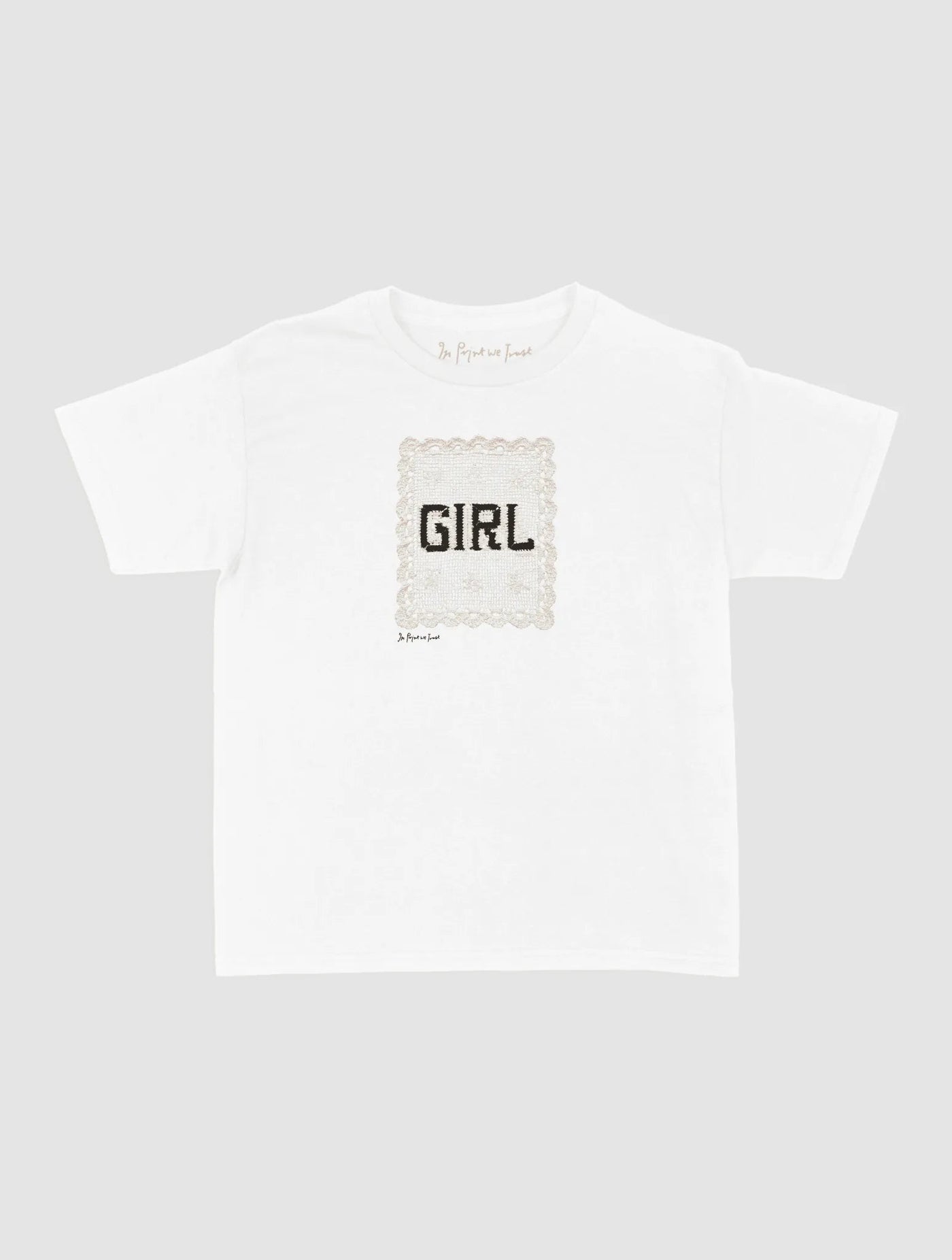 girl crochet baby tee - In Print We Trust