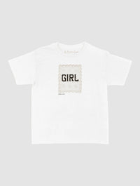 girl crochet baby tee - In Print We Trust